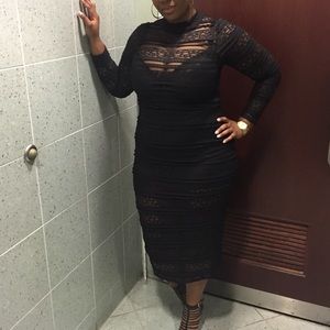 ASOS Black Lace Midi Dress